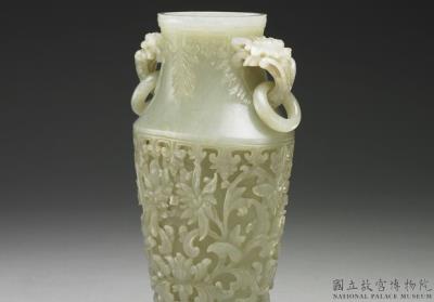 图片[3]-Jade vase with floral handles, Qing dynasty (1644-1911)-China Archive